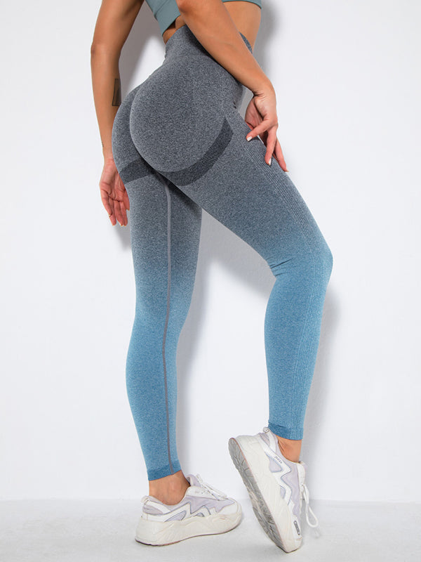 Yoga Pants- Ombre Seamless Peach Butt Lifting Yoga Pants- - Pekosa Women Clothing